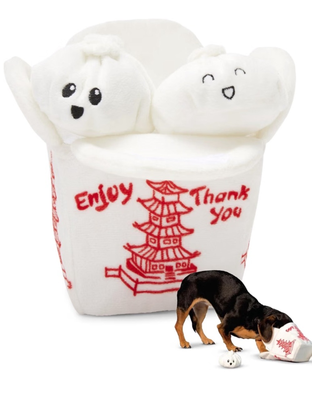 Bark.co White Plush 'Takeout Dumplings' Interactive Dog Toy